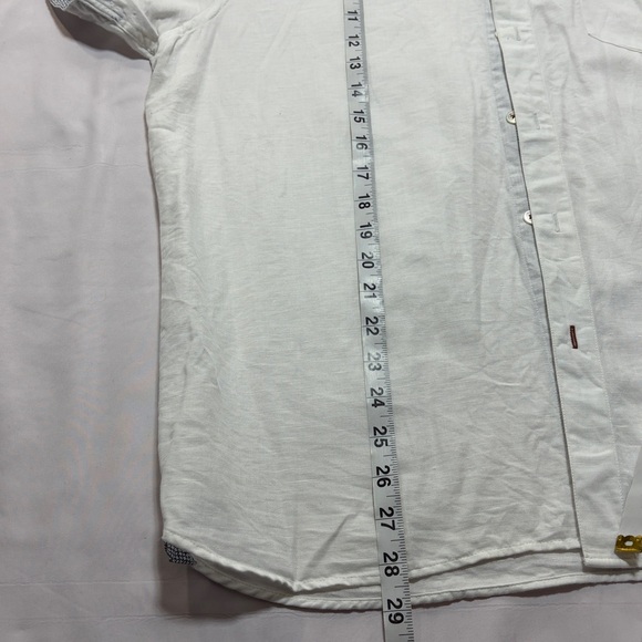 Ted Baker London Men’s Short Sleeve Button Up Shirt Size XL White Contrast Trim - Picture 6 of 9